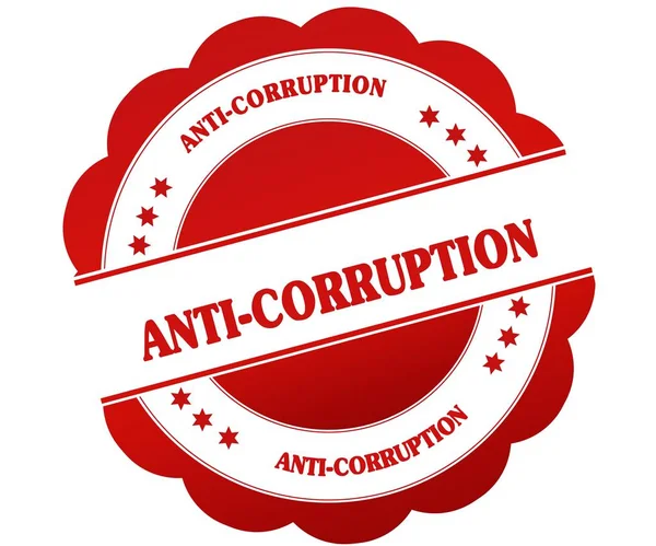 Proti korupci červené kulaté razítko — Stock fotografie