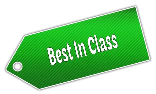 Zöld csíkos Best In Class címke. — Stock Fotó