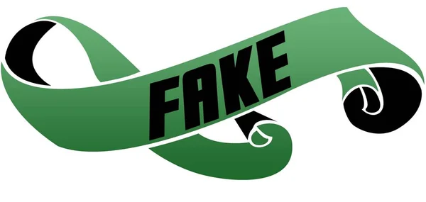 Fita rolada verde com mensagem FAKE . — Fotografia de Stock