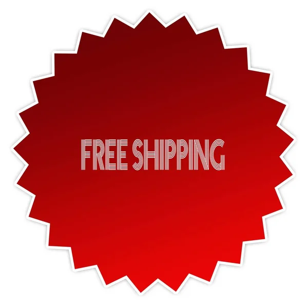 FREE SHIPPING on red sticker label. — Stock Photo, Image