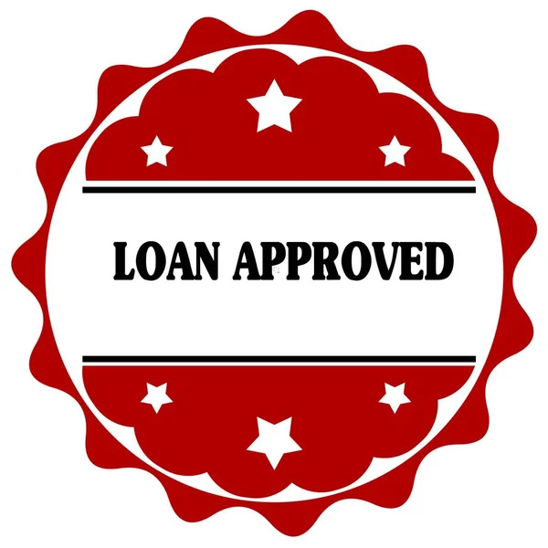 Red label with LOAN APPROVED text. — Stock Photo, Image