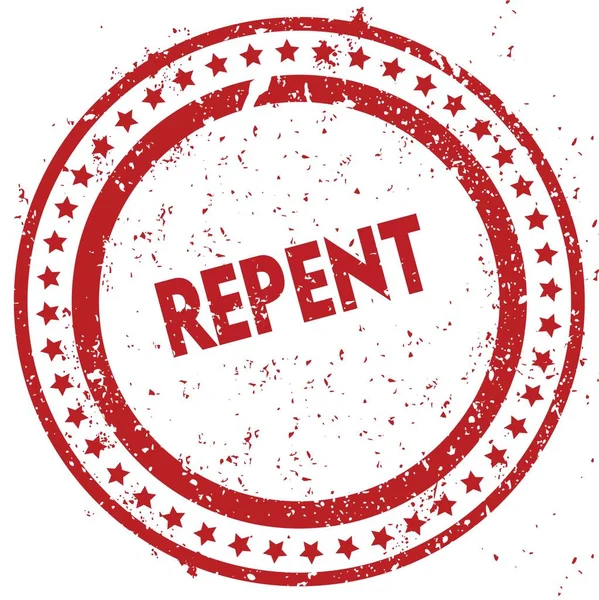 Red REPENT carimbo de borracha angustiado com textura grunge — Fotografia de Stock