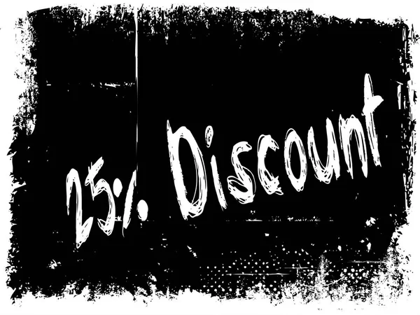 25 PERCENT DISCOUNT on black grunge background. — Stock Photo, Image