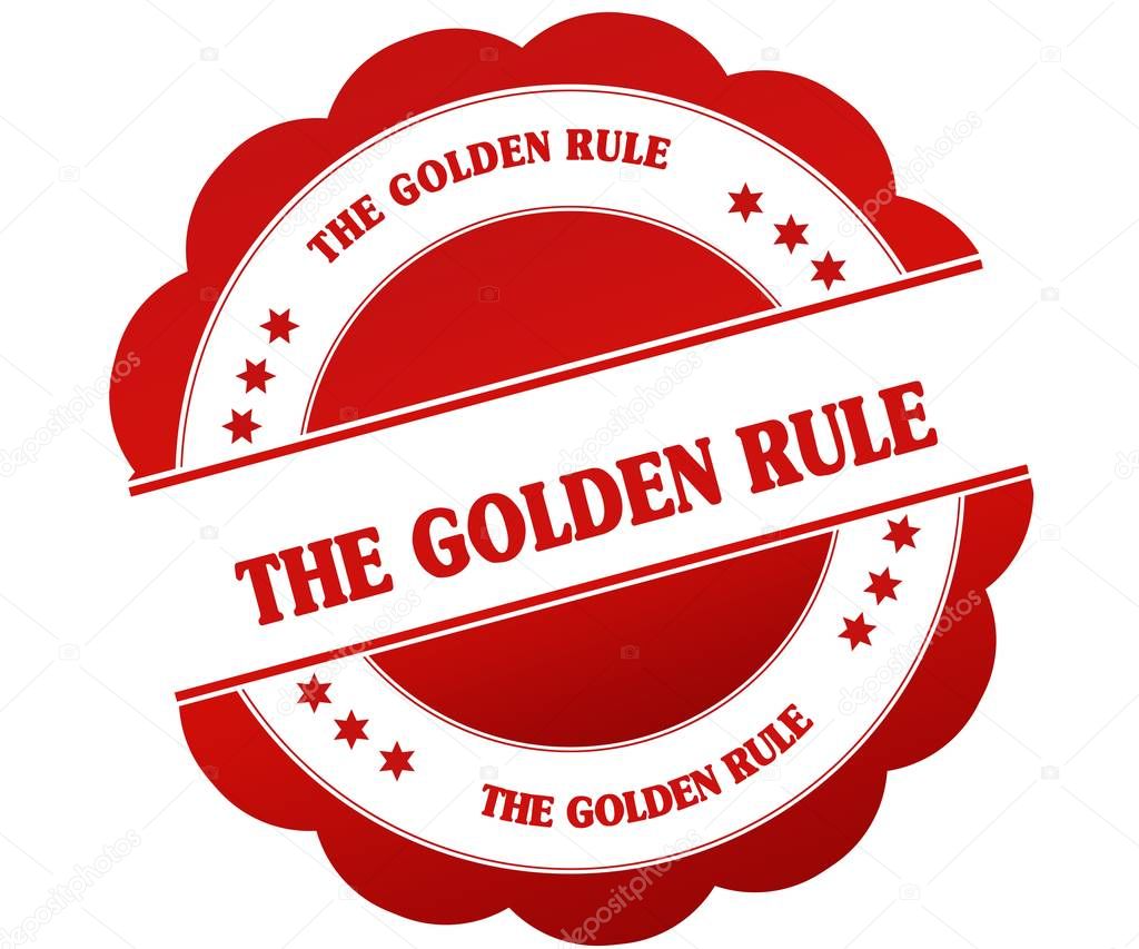 THE GOLDEN RULE red round rubber stamp