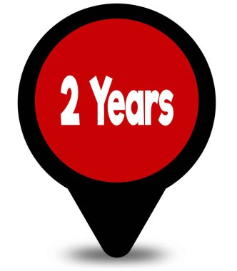 Kırmızı konum işaretçisini illüstrasyon üzerinde 2 yıl