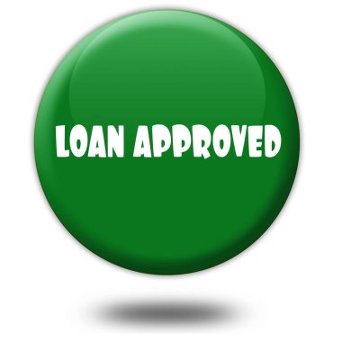 Yeşil 3d düğmesini kredi onaylandı.