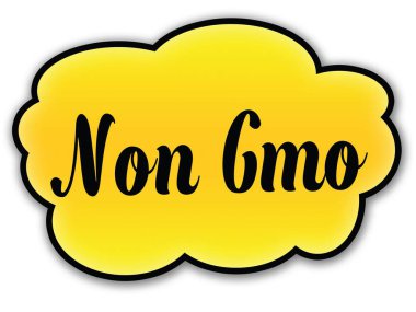 Beyaz arka plan ile sarı bulut üzerinde el yazısı olmayan GDO