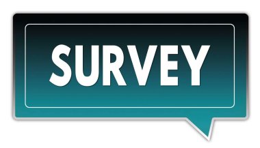 Turkuaz siyah degrade kare konuşma balonu için anket.