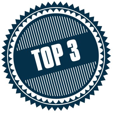 Yuvarlak Top 3 mavi etiket.