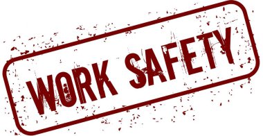 Sıkıntılı iş güvenliği grunge damgası.