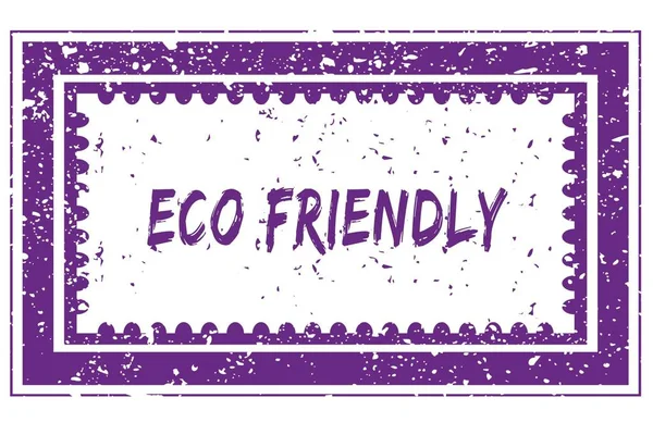 ECO FRIENDLY in magenta grunge square frame stamp