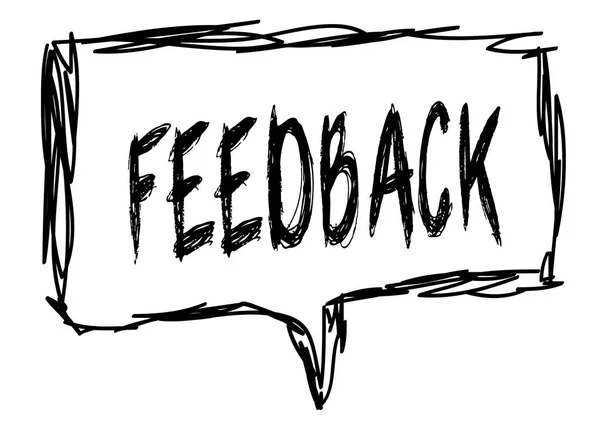 FEEDBACK on a pencil sketched sign.
