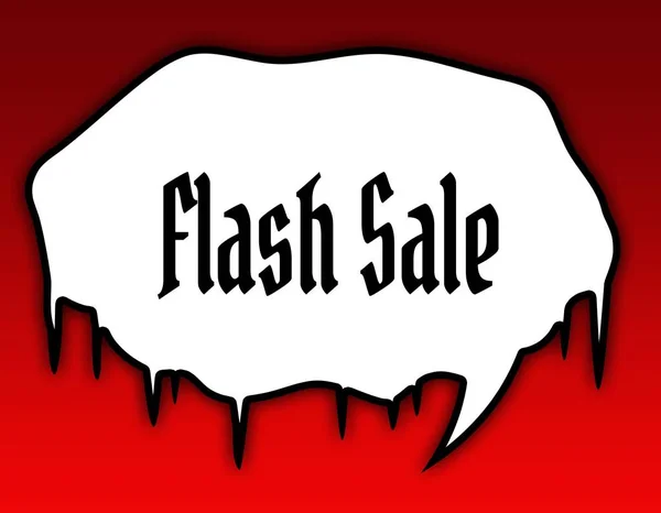 Horror dymek z Flash sprzedaż tekst wiadomości. Czerwone tło. — Zdjęcie stockowe