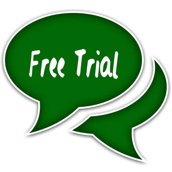 Green speech balloons with FREE TRIAL text message. — Stock Photo, Image