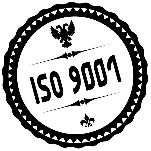 ISO 9001-es fekete bélyegző. — Stock Fotó