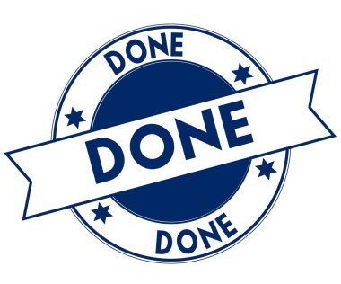 Mavi yapılmış damga.