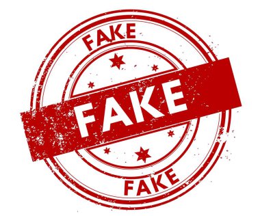 Sahte sıkıntılı kırmızı pul.