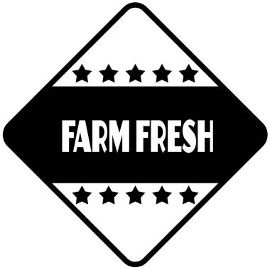 Siyah elmas şekilli etiket etikette taze çiftlik.