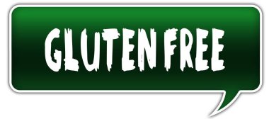 Gluten ücretsiz üzerinde yeşil diyalog sözcük balonu.