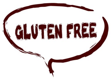 Konuşma balonu Gluten ücretsiz mesaj ile kırmızı işaret çizdi.
