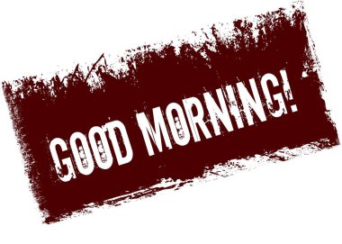 Günaydın kırmızı retro sıkıntılı arka plan üzerinde.