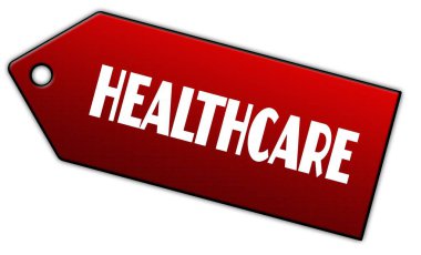 Kırmızı sağlık etiket.