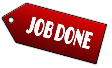 Kırmızı iş etiketi.