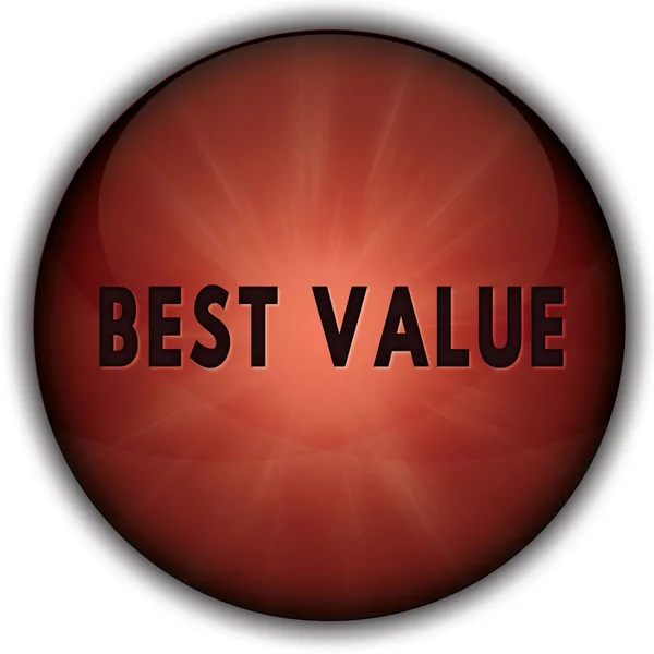 Beste waarde rode knop badge. — Stockfoto