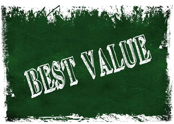 Lavagna grunge verde con testo BEST VALUE . — Foto Stock