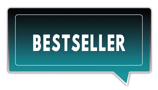 Bestseller op turquoise aan zwarte kleurovergang vierkante toespraak bubble. — Stockfoto