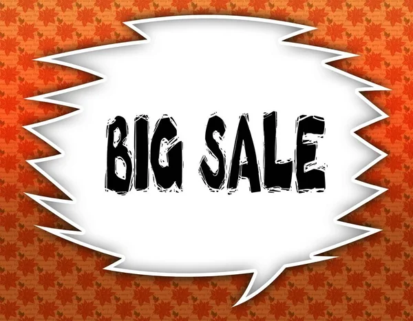 Speech balloon with BIG SALE text. Flowery wallpaper background. — Stock Photo, Image