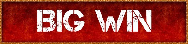 Texto de fonte angustiado BIG WIN on red grunge board background . — Fotografia de Stock