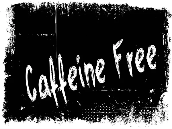 Caffeine Free na tle nieczysty czarny. — Zdjęcie stockowe