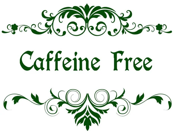 A koffein a szabadszöveges zöld keret. — Stock Fotó