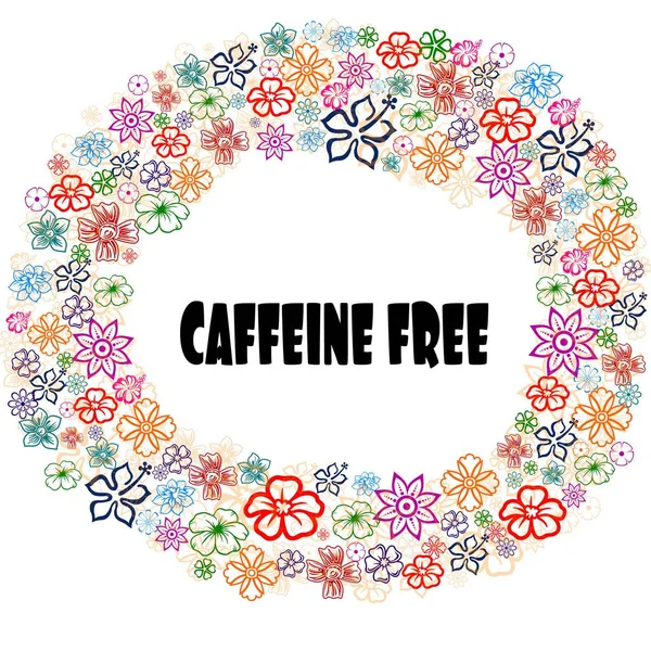 Caffeine Free w kwiatowy. — Zdjęcie stockowe