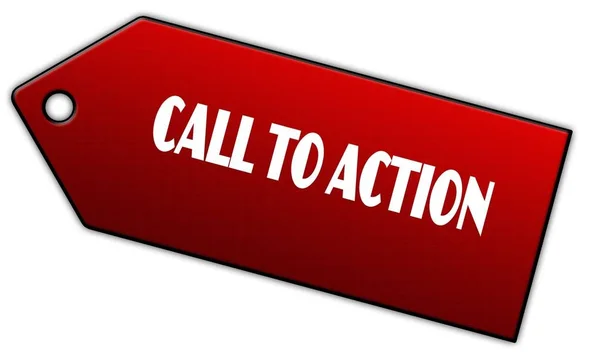 Red CALL TO ACTION label. — Stock Photo, Image