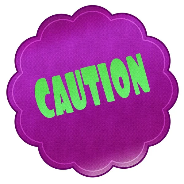 CAUTION on magenta sticker. — Stock Photo, Image