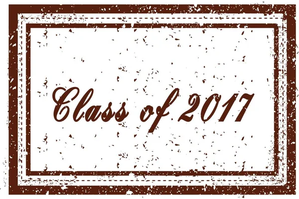 CLASS OF 2017 коричнева квадратна печатка — стокове фото