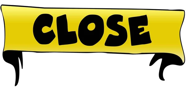 CLOSE on yellow ribbon illustration — Stock Photo, Image