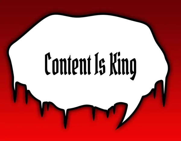 Horror-Sprechblase mit Inhalt ist König SMS. roter Hintergrund. — Stockfoto