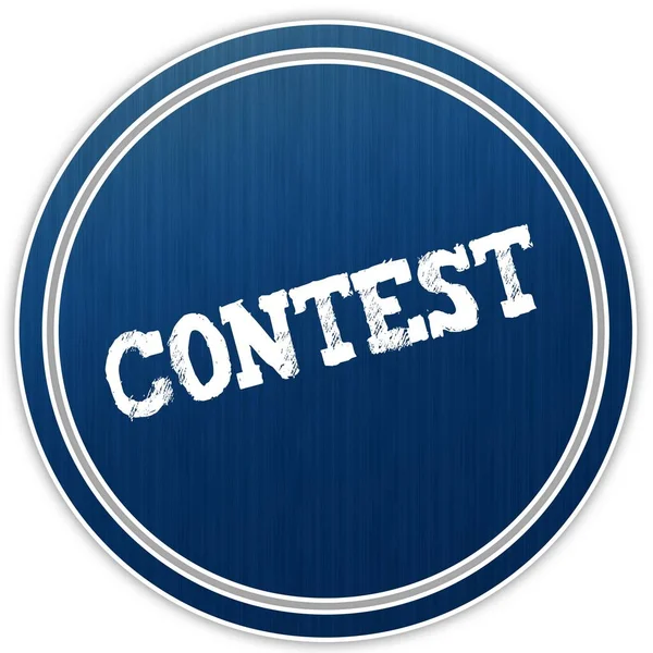 CONTEST testo angosciato sul badge rotondo blu . — Foto Stock