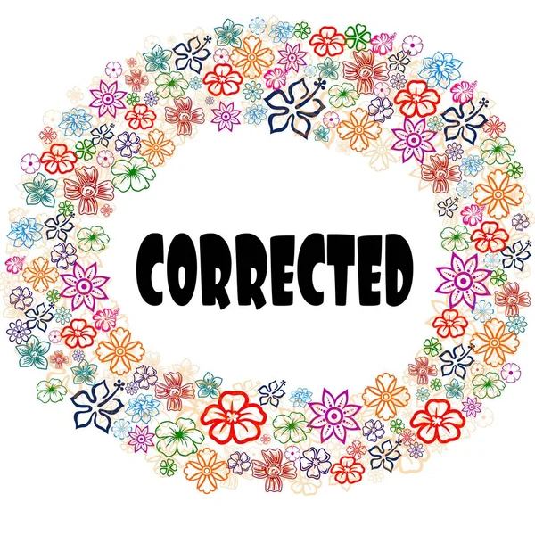 CORRECTED in floral frame. — Stock Photo, Image