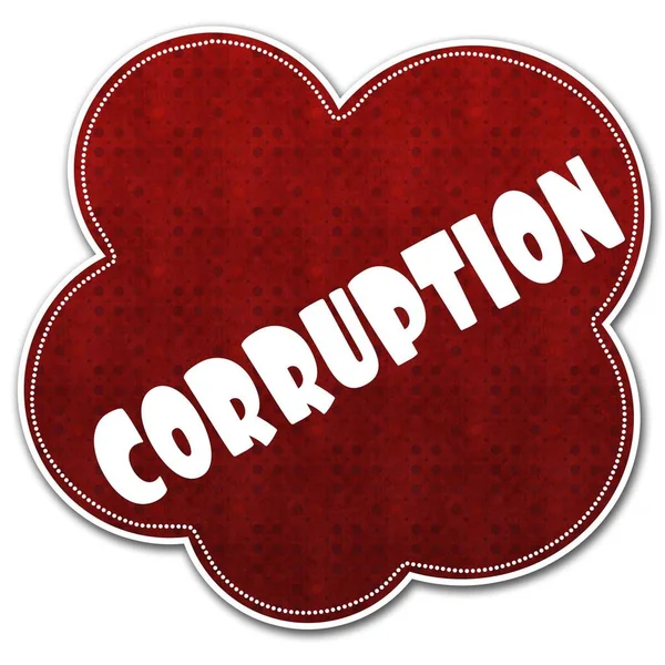 Rote Musterwolke mit darauf geschriebenem Text über Korruption. — Stockfoto