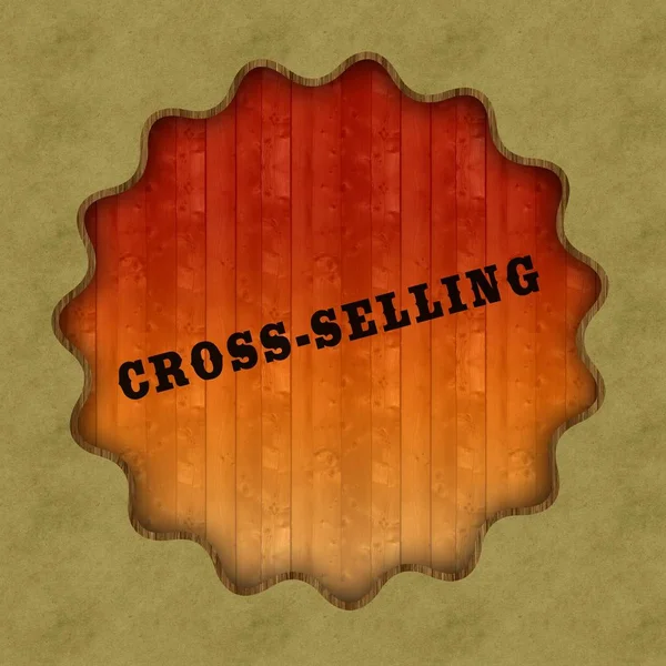 Retro CROSS SELLING text on wood panel background. — Stock Photo, Image