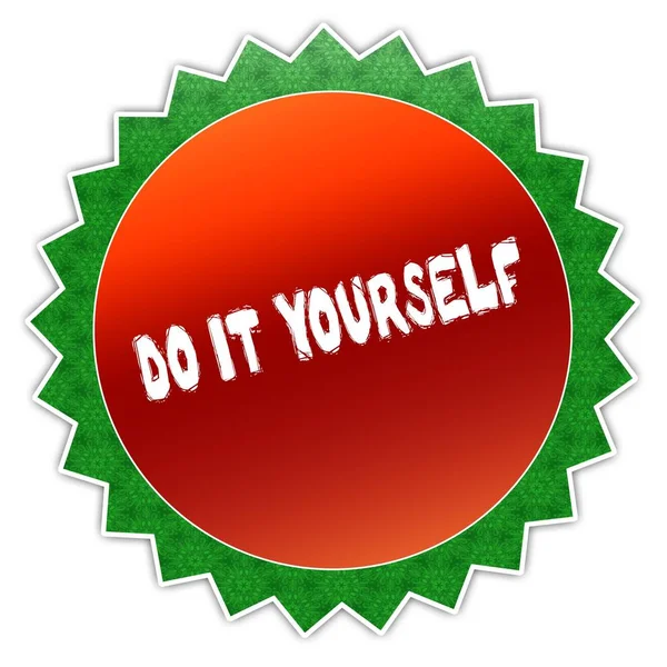 Sonnenblumenabzeichen mit Do-it-yourself-Text. — Stockfoto
