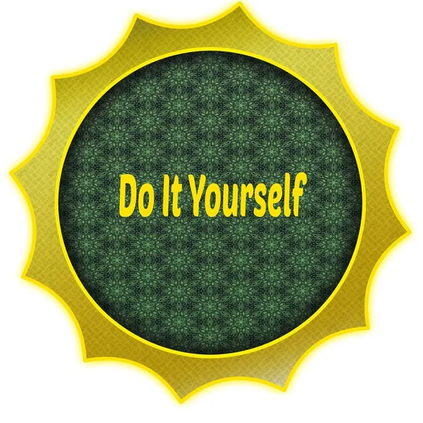 Zlatý odznak s textem Do It Yourself. — Stock fotografie