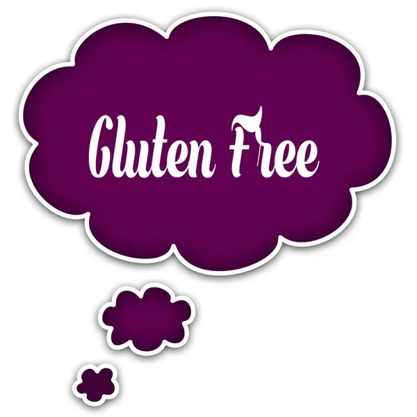 GLUTEN FREE on magenta thought cloud.