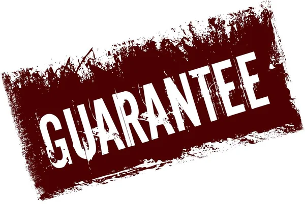 GUARANTEE on red retro distressed background. — Stock Photo, Image