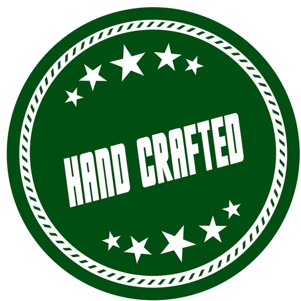 Зелена 5-зіркова марка з HAND CRAFTED  . — стокове фото