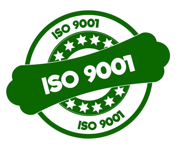 Carimbo verde ISO 9001 . — Fotografia de Stock